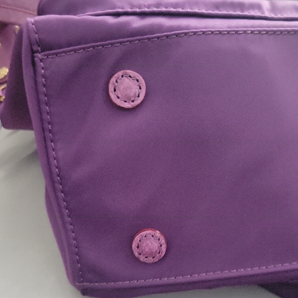 MZ Wallace Purple Gathered Pocket Shoulder Bag with Gold Hardware - Picture 9 of 9